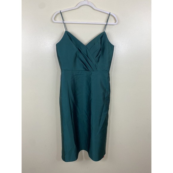 Alfred Sung D777 MIDI Cocktail Dress In Hunter Green Size 10 Bridesmaid NWT - Picture 3 of 5